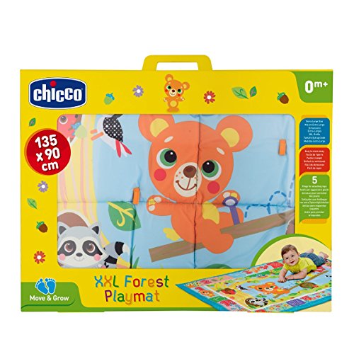 Chicco - Alfombra XXL Amigos del Bosque 135 x 90 cm, tappete de Juegos para bebés.