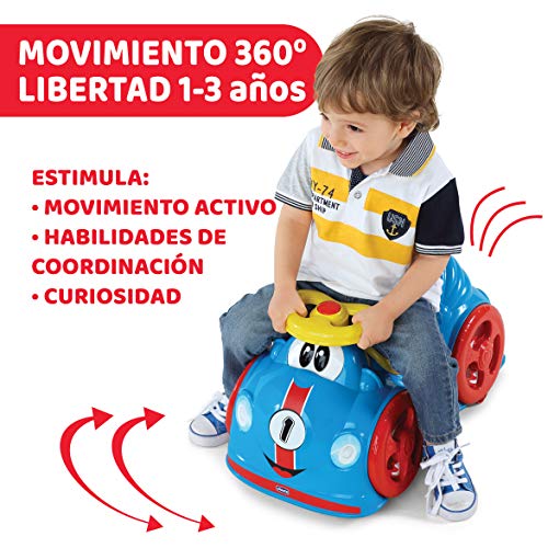 Chicco All Around, Coche Correpasillos Infantil con Bocina, Ruedas Giratorias 360⁰ y Compartimento de Almacenaje – Juguetes para Niños de 1 a 3 Años, Máx. 20 Kg, Color Azul