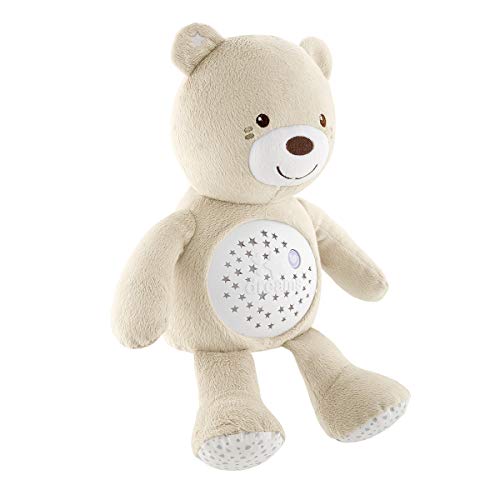 Chicco Baby Bear Oso Primeros Sueños de Peluche, Osito Proyector de Luces con Efectos Luminosos, Melodías Relajantes y Luz de Noche – Peluche para Bebés Recién Nacidos, Color Beige