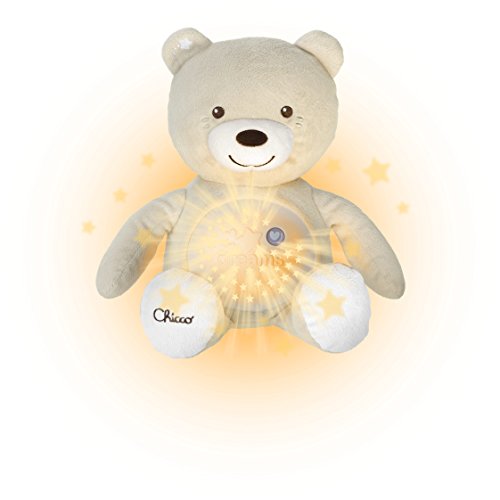 Chicco Baby Bear Oso Primeros Sueños de Peluche, Osito Proyector de Luces con Efectos Luminosos, Melodías Relajantes y Luz de Noche – Peluche para Bebés Recién Nacidos, Color Beige