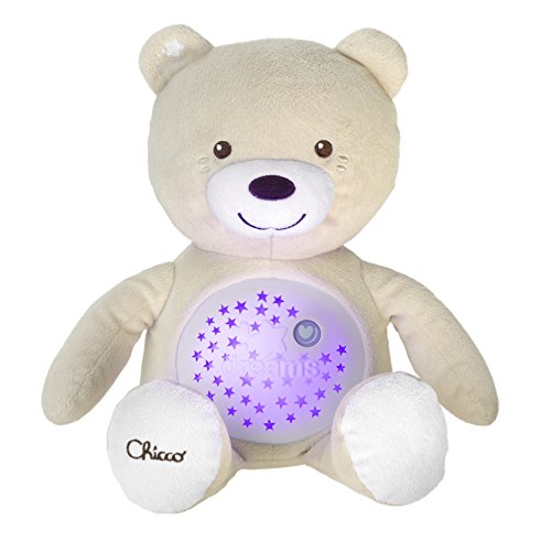 Chicco Baby Bear Oso Primeros Sueños de Peluche, Osito Proyector de Luces con Efectos Luminosos, Melodías Relajantes y Luz de Noche – Peluche para Bebés Recién Nacidos, Color Beige