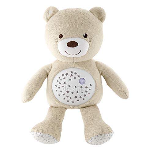 Chicco Baby Bear Oso Primeros Sueños de Peluche, Osito Proyector de Luces con Efectos Luminosos, Melodías Relajantes y Luz de Noche – Peluche para Bebés Recién Nacidos, Color Beige