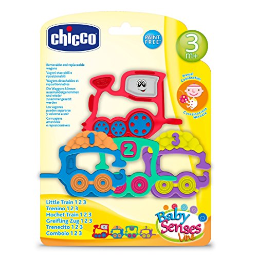 Chicco- Baby Senses Line Big & Small Sonajero Trenecito 1-2-3, Multicolor, 6-12 Meses (00007681000000)