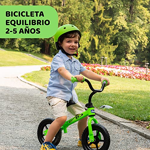 Chicco Bicicleta sin Pedales First Bike para Niños de 2 a 5 Años hasta 25 Kg, Bici para Aprender a Mantener el Equilibrio con Manillar y Sillín Ajustables, Color Verde - para Niños de 2 a 5 Años