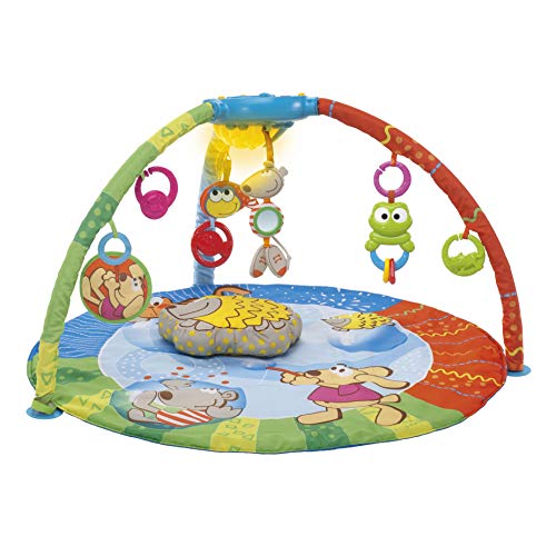 Chicco Bubble Gym, Gimnasio Multifunción para Bebés con Manta de Actividades, Panel de Luces y Sonido, Conexión MP3, 7 Muñecos Colgantes, Melodías y Efectos de Luz – Juguetes Bebé 0+ Meses