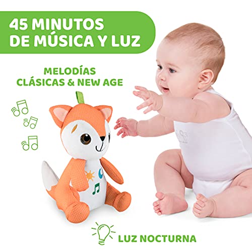 Chicco Descansa y Juega, Gimnasio Multifunción con Arco para Bebés, Manta de Actividades, 5 Muñecos Colgantes Extraíbles, Zorro de Peluche, Música Relajante y Luces Suaves – Juguetes Bebé 0+ Meses