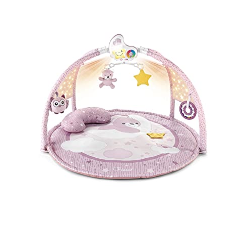 Chicco Enjoy Colours, Gimnasio para Bebés 3en1 Rosa, Juguete Multifunción Electrónico con Alfombra de Juegos, Estrella Proyector, Luz Nocturna Extraíble y Música Relajante – Juguetes Bebé 0+ Meses