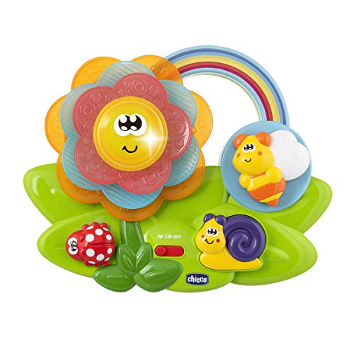 Chicco Flor Sensorial, Juego Educativo Electrónico Apilable, Mesa de Actividades MultiSensorial para Bebés con Música, Luces y Piezas para Encajar - Juguetes para Bebés de 6 a 36 Meses