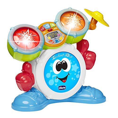 Chicco Primera Batería para Niños, Instrumento de Música con Luces y Sonidos, 3 Modos de Juego (00009820100000)