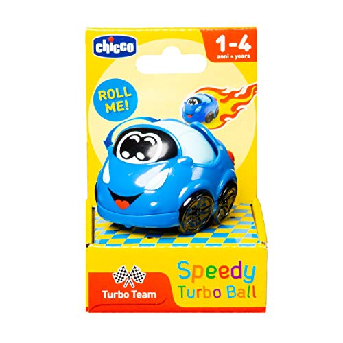 Chicco Turbo Ball - Coche de Juguete Especial bebés, con Bola en Interior, Color Azul