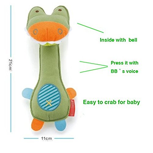 Chickwin - Bebé 0-2 años Juguetes Sonajero Bibi Palillo Peluche Animal zoo en Forma de Campana Rattle para Niños Niñas (Cocodrilo)