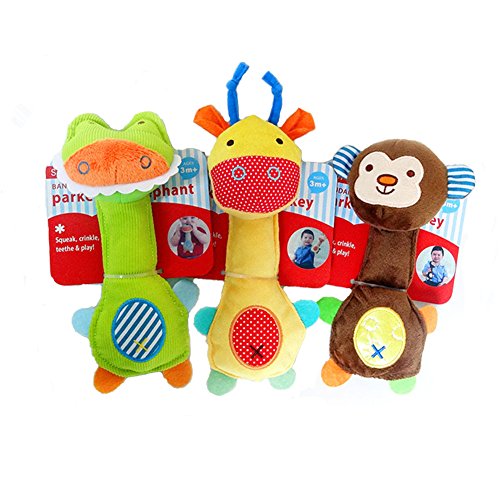 Chickwin - Bebé 0-2 años Juguetes Sonajero Bibi Palillo Peluche Animal zoo en Forma de Campana Rattle para Niños Niñas (Cocodrilo)