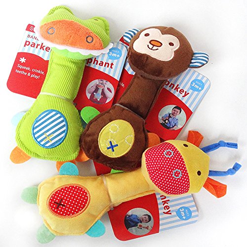 Chickwin - Bebé 0-2 años Juguetes Sonajero Bibi Palillo Peluche Animal zoo en Forma de Campana Rattle para Niños Niñas (Cocodrilo)