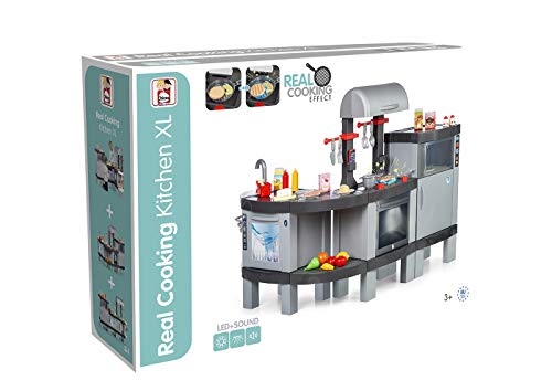 Chicos Cooking XL. Gran Modular Infantil con Efecto de Cocina Real: Los Alimentos cambian de Color Cuando se cocinan en el fogón LED. Incluye 31 Accesorios. (FJNinco 85120)