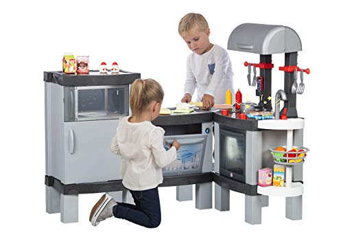 Chicos Cooking XL. Gran Modular Infantil con Efecto de Cocina Real: Los Alimentos cambian de Color Cuando se cocinan en el fogón LED. Incluye 31 Accesorios. (FJNinco 85120)