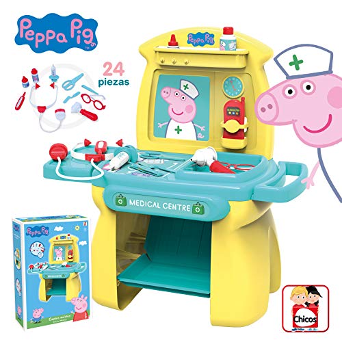 Chicos Peppa Pig. Centro Médico de Juguete. Juego de Imitación para Niños. Incluye 11 Accesorios. +18 Meses (Fábrica 84503)