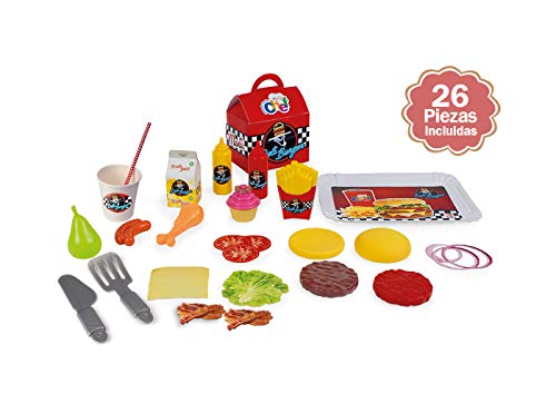 Chicos- Pequeño Chef Deli Burger, Hamburguesería de Juguete con 23 Accesorios, a Partir de 3 Años, Medidas - 50 x 32 x 40 cm (Fábrica 83007.0) , color/modelo surtido