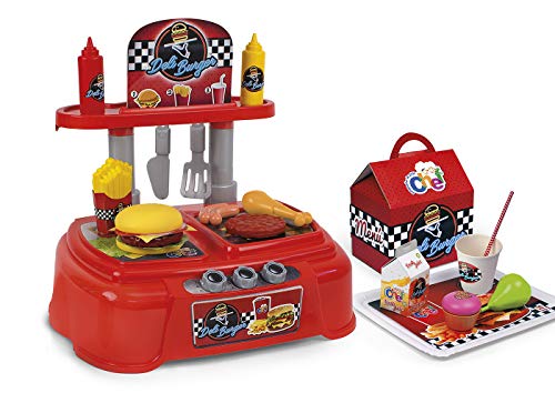 Chicos- Pequeño Chef Deli Burger, Hamburguesería de Juguete con 23 Accesorios, a Partir de 3 Años, Medidas - 50 x 32 x 40 cm (Fábrica 83007.0) , color/modelo surtido