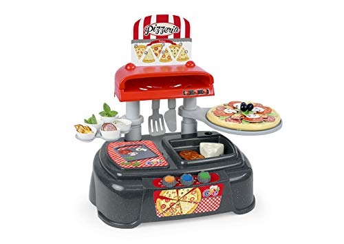 Chicos - Pequeño Chef Pizzeria de Juguete con 37 Accesorios Incluidos, a Partir de 3 Años, Medidas - 50 x 32 x 40 cm (Fábrica de Juguetes 83006)