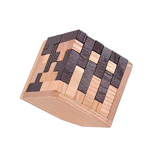 Chonor Cubo Rompecabezas 3D de Madera del Enigma Juego Puzle #7 - Clásica de Cerradura de Brain Teaser Puzzle IQ Juguetes para Niños y Adultos - Idea Perfecta del Regalo y de Decoración