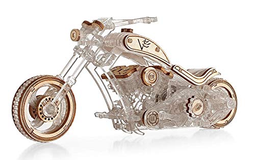 Chopper-V1 Veter Modelos de plástico de madera 3D Puzzle para adultos DIY STEM Juguetes Hobby Regalo Modelado Kit Puzzles Mecánicos