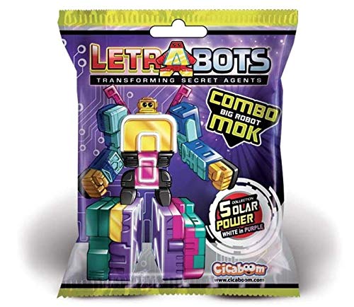 CICABOOM Letrabots Combo Big Robot MOK 9 Letrabots: J-Q | Letras transformables en 9 pequeños robots y componibles en un único robot | Juego educativo y idea de regalo original