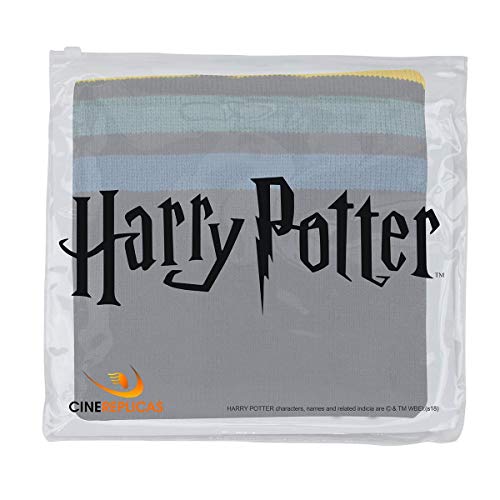 Cinereplicas - Harry Potter - Bufanda - Ultra Suave - Licencia Oficial - Hogwarts - 190 cm - Negro con Rayas Rojas, Amarillas, Verde y Azul