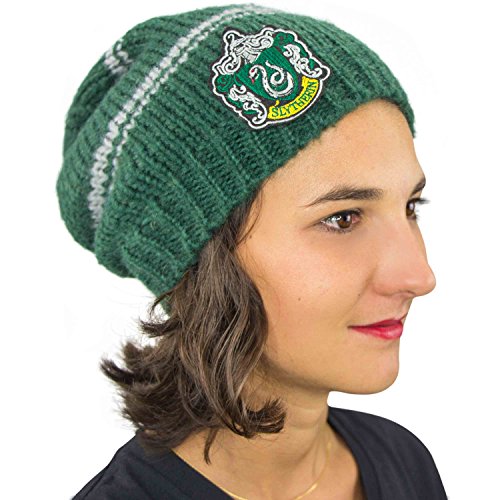 Cinereplicas - Harry Potter - Gorro Caído - Licencia Oficial - Casa Slytherin - Verde y Gris