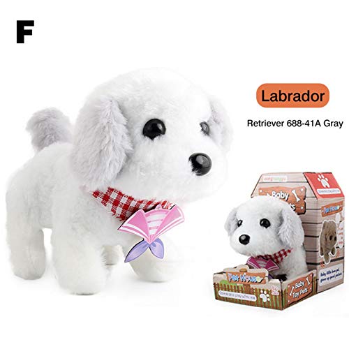 circulor-123 Perros Interactivos De Juguete, Perritos De Juguete Que Anda Y Ladra Marrón De Juguete De Felpa Regalos para Niños Suave Felpa, Caniche, Peluche, Perro, Figura