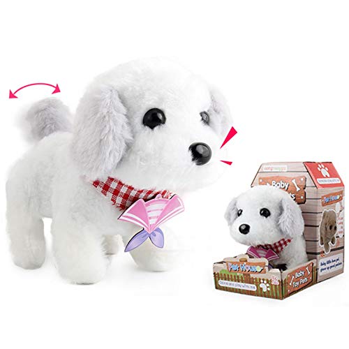 circulor-123 Perros Interactivos De Juguete, Perritos De Juguete Que Anda Y Ladra Marrón De Juguete De Felpa Regalos para Niños Suave Felpa, Caniche, Peluche, Perro, Figura