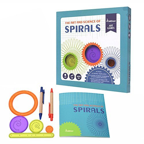 Cisixin 27 Piezas Original Spirograph Set Deluxe, Juguetes Espirógrafo Conjunto de Dibujos