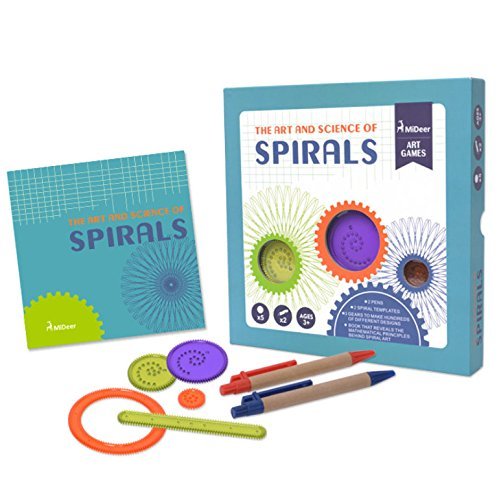 Cisixin 27 Piezas Original Spirograph Set Deluxe, Juguetes Espirógrafo Conjunto de Dibujos