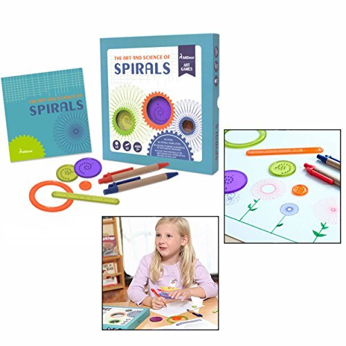 Cisixin 27 Piezas Original Spirograph Set Deluxe, Juguetes Espirógrafo Conjunto de Dibujos