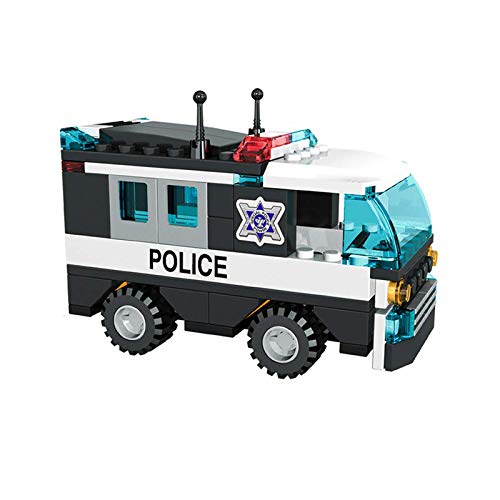 City Police Car Kit de construcción de Camiones de policía Patrulla de Coches Juguetes - Juego de construcción de transportador de prisioneros para niños y niñas de 6 años en adelante, 104 Piezas