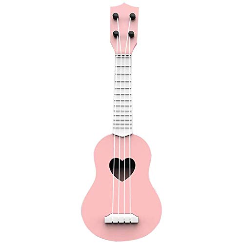 CKMSYUDG Ukelele de juguete de ukelele para principiantes, guitarra para niños, instrumento musical educativo, bonito ukelele, rosa