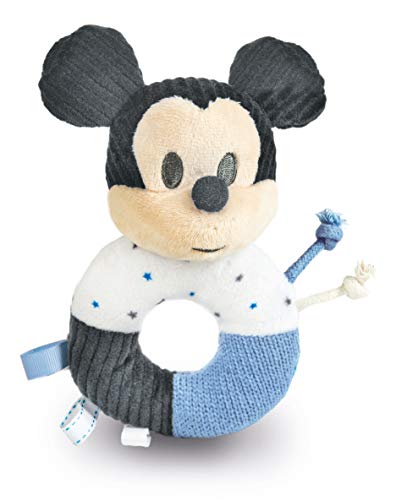 Clementoni 17339 - Disney Baby Mickey Maraca sonajero Suave Juguete para niños pequeños - Apto para niños de 0 Meses y Mayores, Lavable a máquina, Multicolor