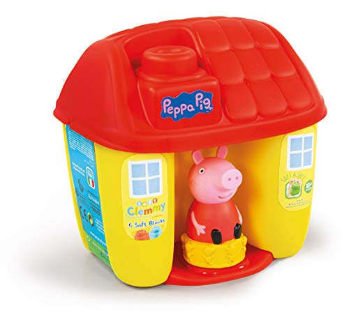 Clementoni-17346 - Soft Clemmy Baby Cubo Peppa Pig  - construcciones blanditas para bebé a partir de 18 meses