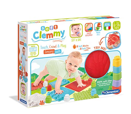 Clementoni-17352 - Soft Clemmy Tapete Sensorial - construcciones blanditas para bebé a partir de 6 meses