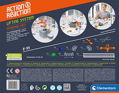 Clementoni-19216 - Action&Reaction - Sistema de elevación - pistas para construir, accesorio a partir de 8 años