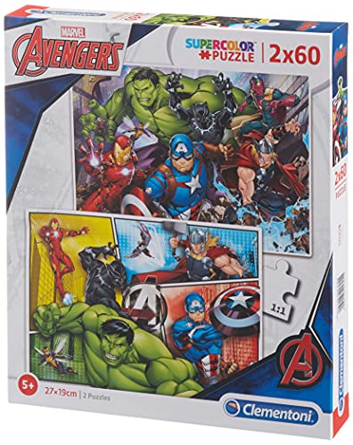 Clementoni 2 Puzzles 60 Piezas The Avengers, Color Multicolor. (21605.5)