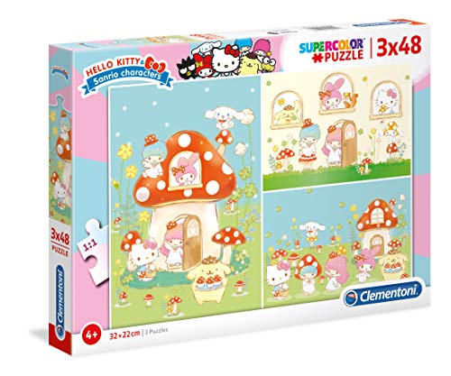 Clementoni 3 Puzzles 48 Piezas Hello Kitty, Multicolor (25246.6)