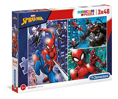 Clementoni 3 Puzzles 48 Piezas Spider-Man, Multicolor (25238.1)