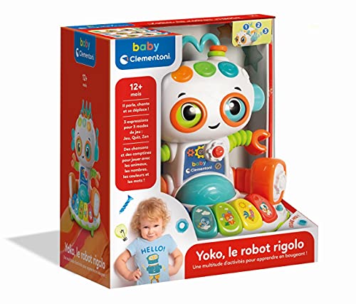 Clementoni-52558-Yoko, Le Robot Rigolo-Juguete para bebé-Versión francesa-12 Meses y Plus, 52558