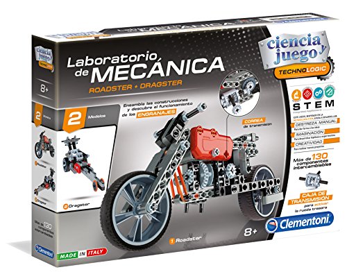 Clementoni-55157 - Mechanics - Roadster + Dragster - juego de construcciones mecánica a partir de 8 años