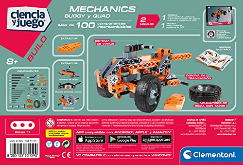 Clementoni-55159 - Mechanics - Buggy + Quad - juego de construcciones mecánica a partir de 8 años