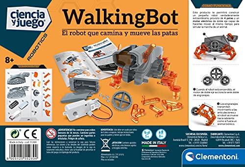 Clementoni-55289 - Walking Bot - robot para montar y jugar a partir de 8 años