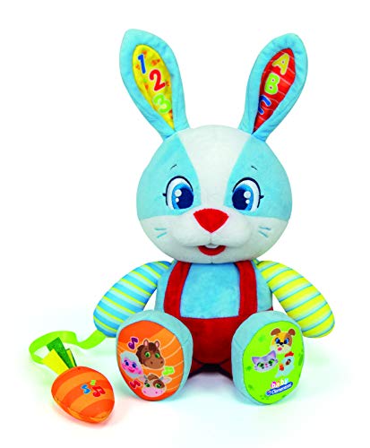 Clementoni-55320 - Valentín, el Conejo Parlanchín - peluche interactivo para bebés a partir de 10 meses