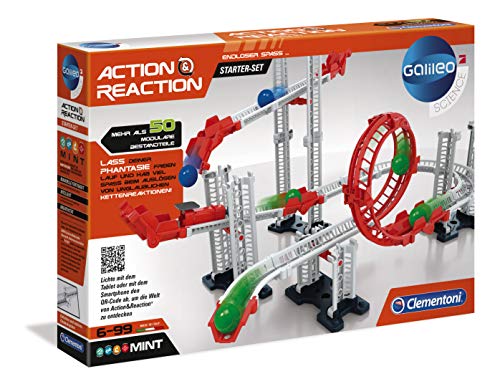 Clementoni-55340 - Action&Reaction Kit de Iniciación - pistas para construir a partir de 8 años