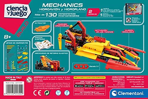 Clementoni-55344 - Mechanics - Hidroavion - juego de construcciones mecánica a partir de 8 años