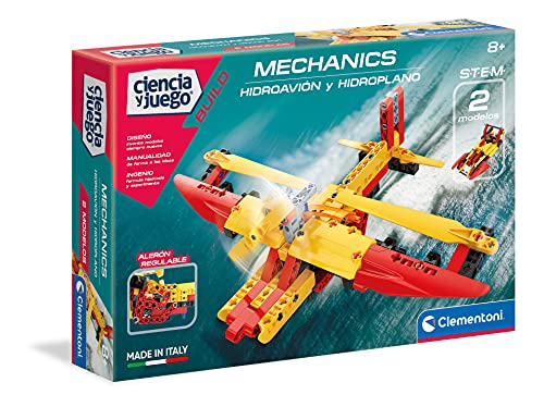 Clementoni-55344 - Mechanics - Hidroavion - juego de construcciones mecánica a partir de 8 años